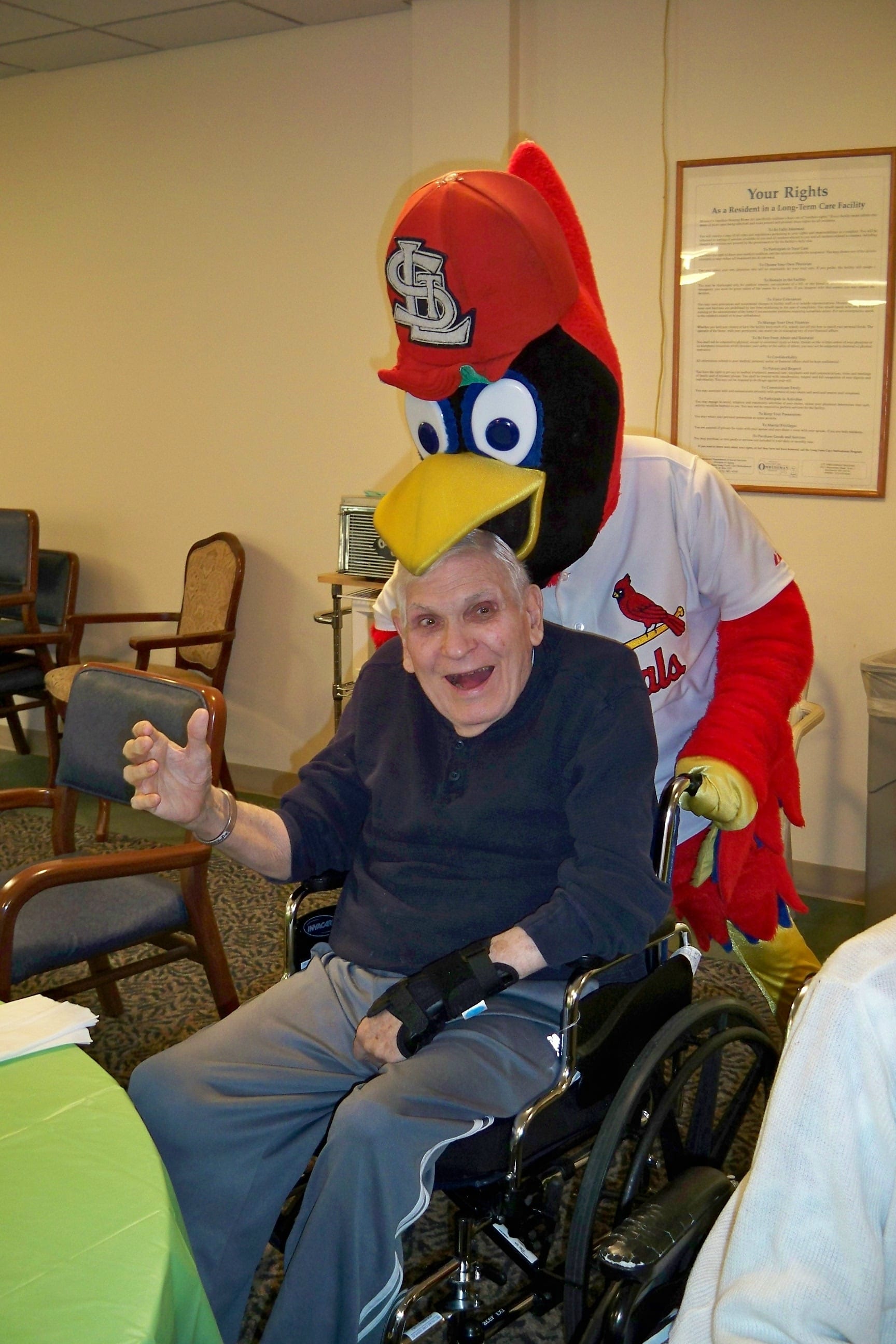 Resident with Fred Bird